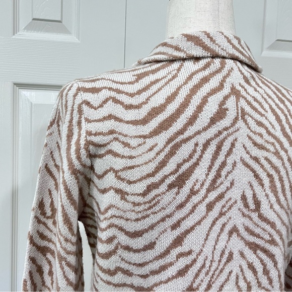 Maeve Anthropologie Zebra Print Wool Blend Sasha Cardigan Sweater Jacket Size S - Picture 5 of 11
